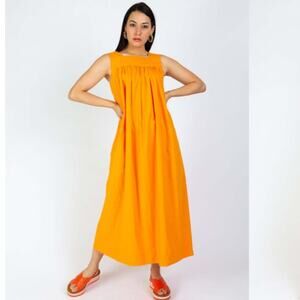 Odeeh sleeveless poplin dress orange sz 38